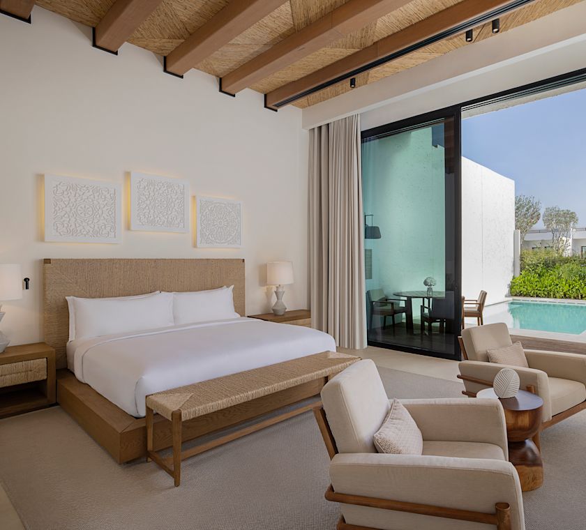 Suite Bedroom with View of Outdoor Pool Area