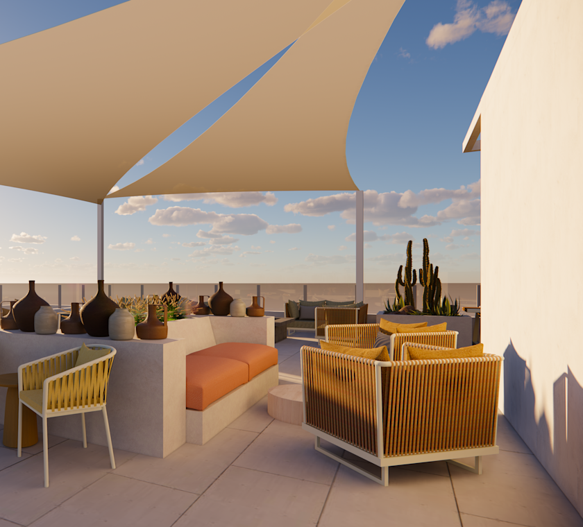 Rooftop Terrace with Comfortable Seats