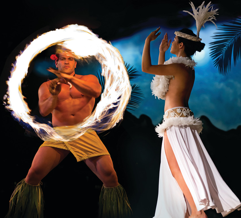 Fire Knife Dancer at a Waikiki Starlight Luau