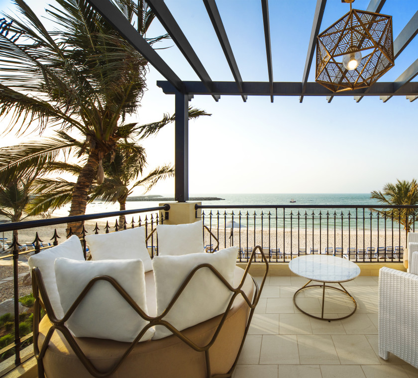 View from Queen Superior Al Bahr Sea Villa Balcony with Seating and Table