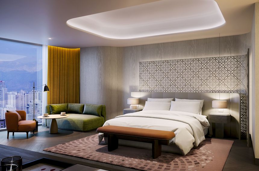 Camera con letto king size - Salotto e vista sull'esterno