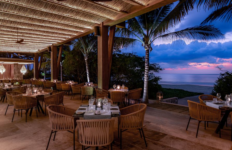 Outdoor Patio Area of Codex Restaurant at Sunset-transition