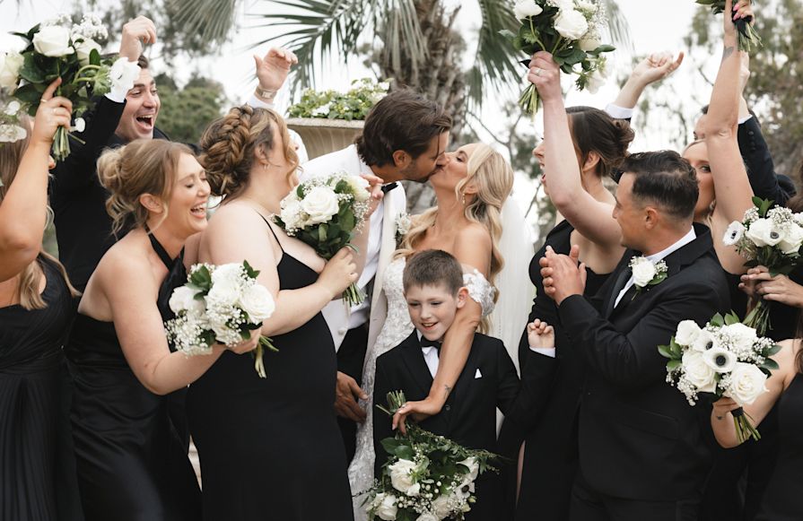 wedding guests standing-transition