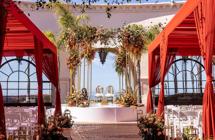 Wedding setup, with podium and chairs-transition