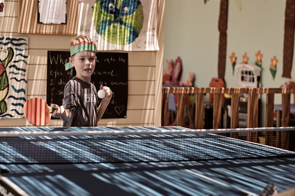 Boy Playing Ping Pong