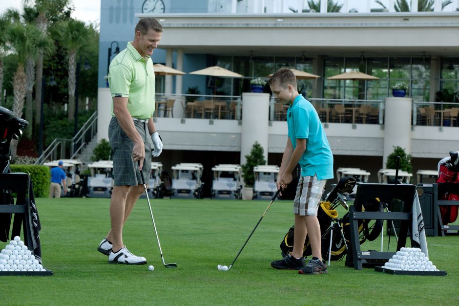 Father and Son on Golf Course