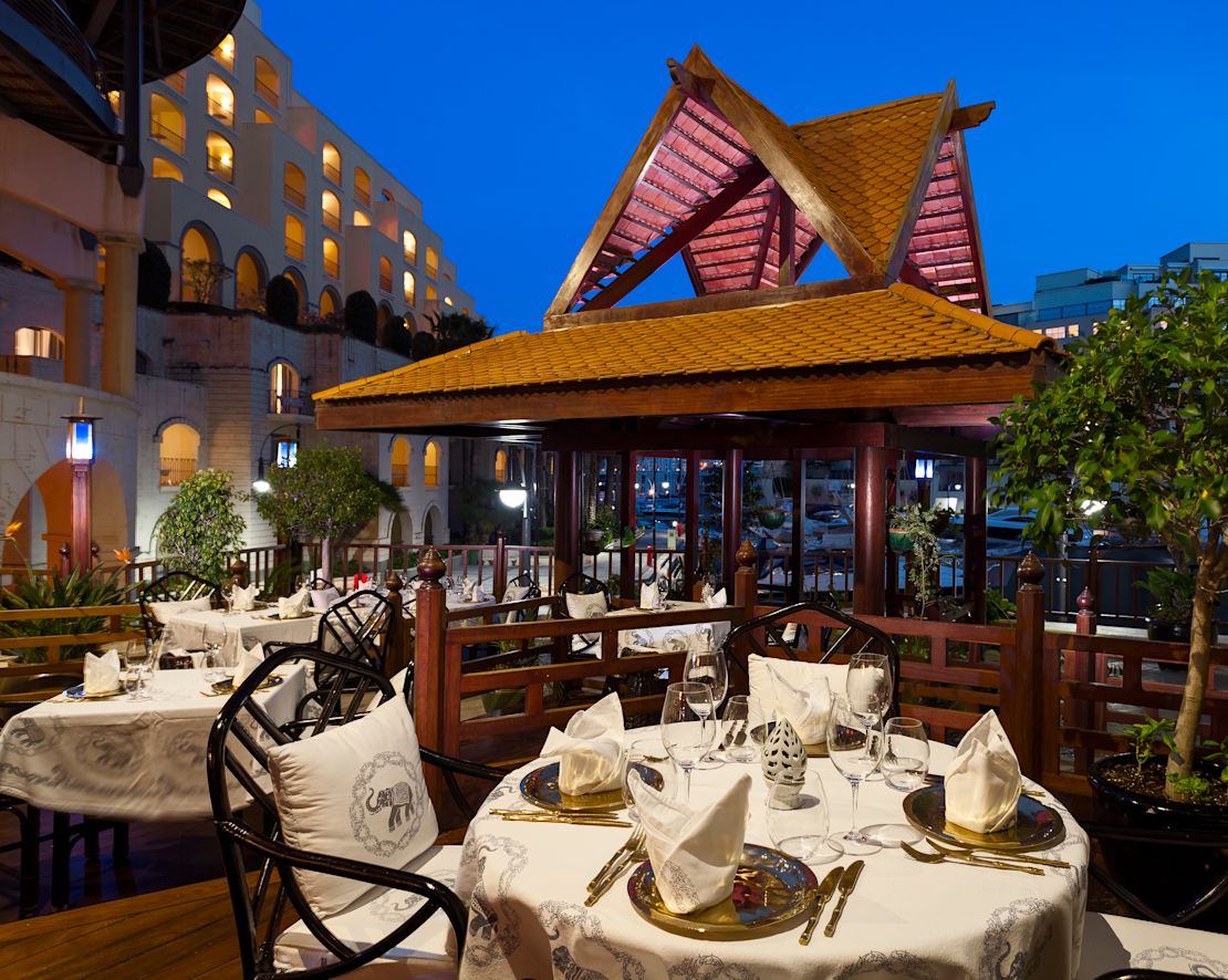 Blue Elephant Private Dining, venkovní jídelní prostor – přechod