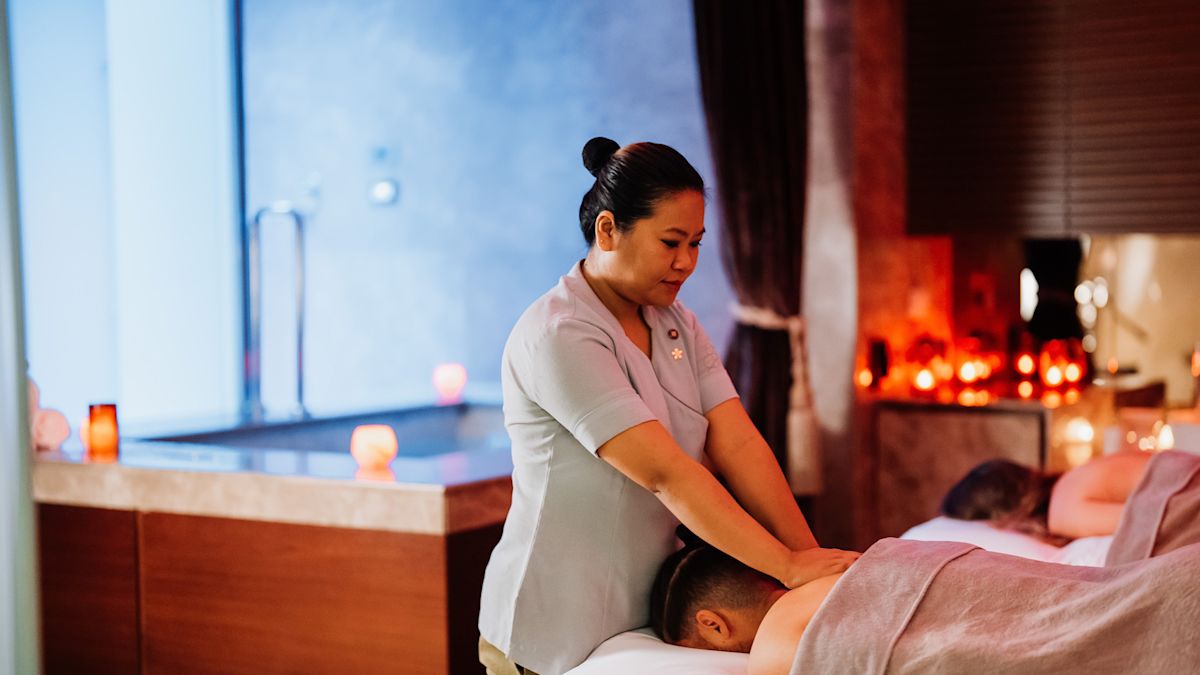 women giving massage