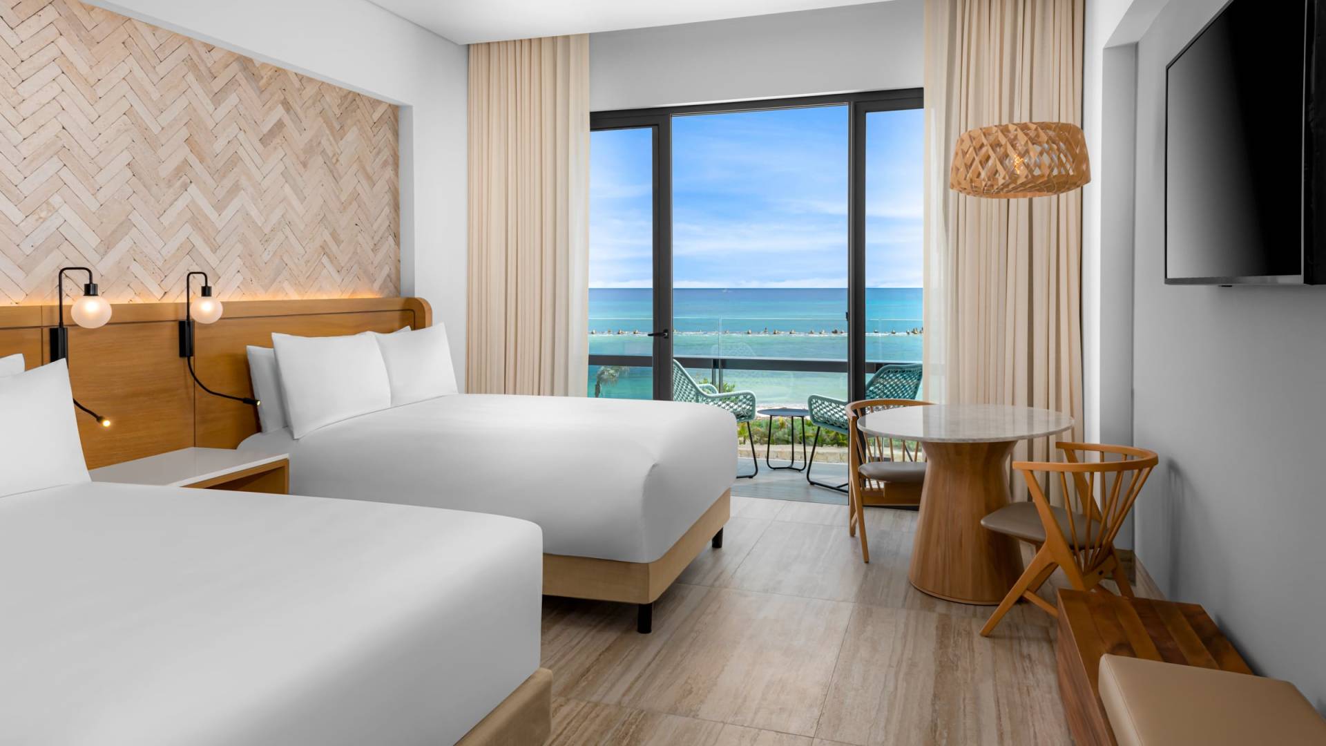 Two bed guest room exterior view