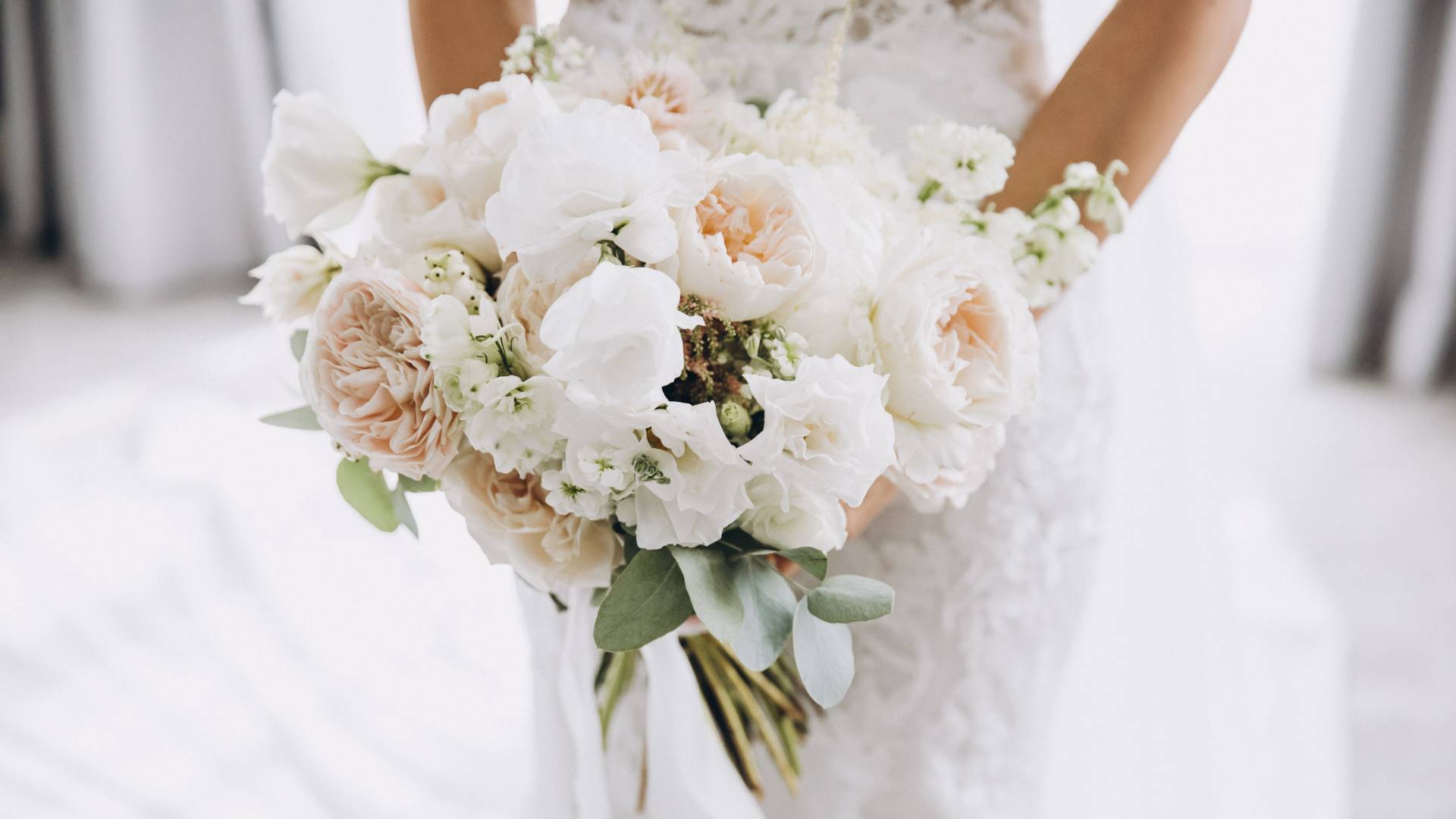 View of wedding bouquet