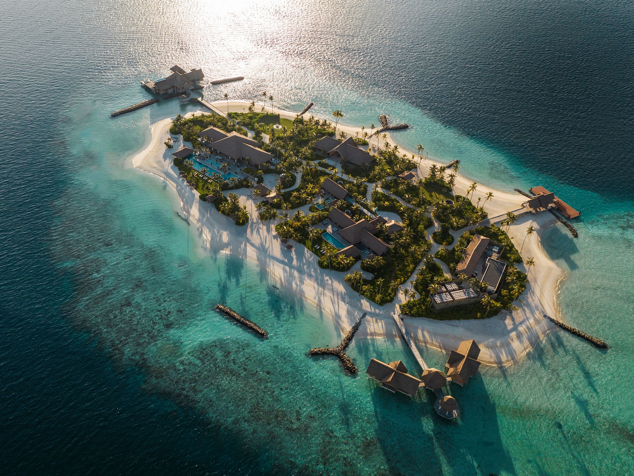 Luftaufnahme der Privatinsel Ithaafushi