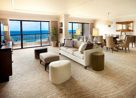 Ali'i Tower Suite Collection Parlor Living Room with balcony