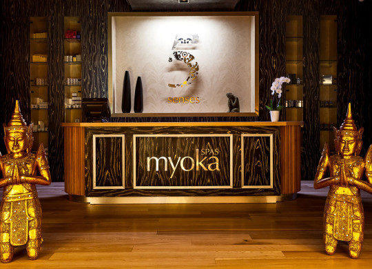 Myoka Spa reception area and front desk