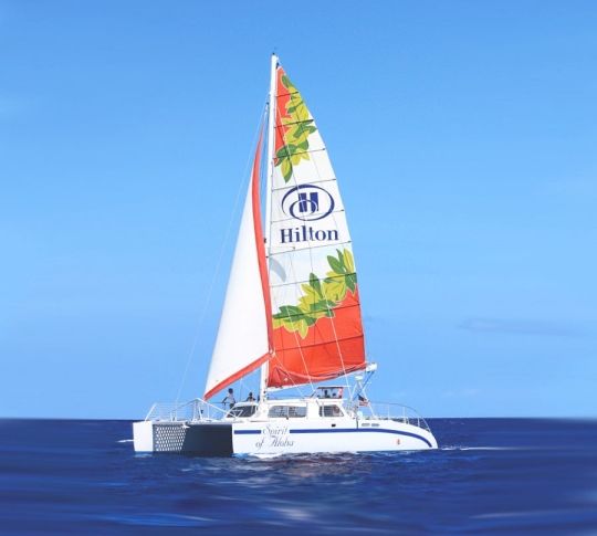 Hawaii Nautical sailboat on the water