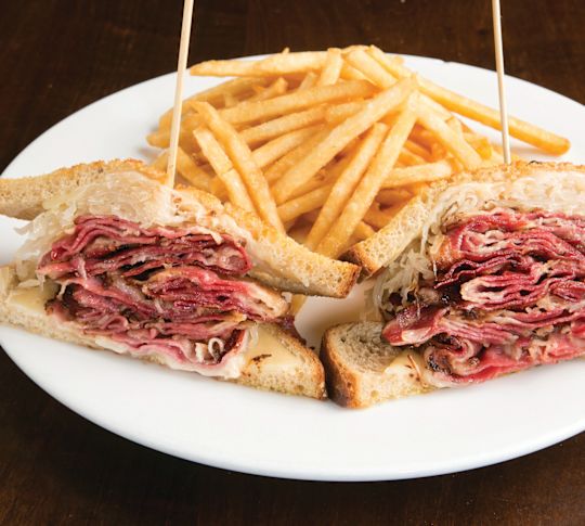View of Reuben sandwich from CJ establishment