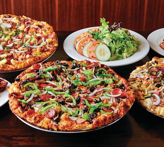 Table of various prepared Pizzas