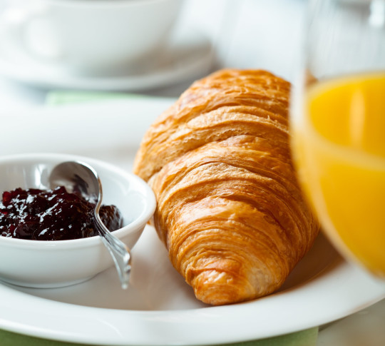 Close up of croissant breakfast