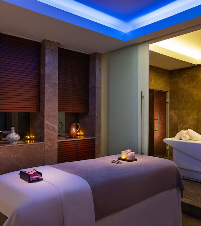 spa beds and sink area