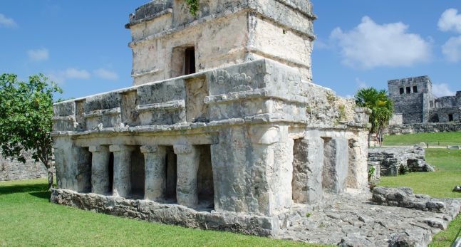 Temple of the frescoes in the archaeological zone of Tulum