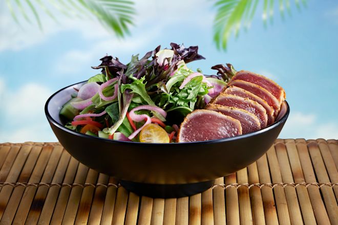 ahi salad in a bowl