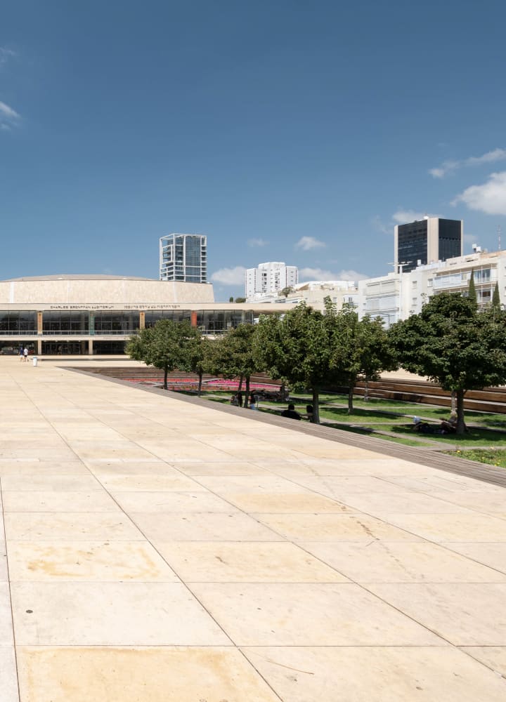 Tel Aviv, Israel - August 12, 2022: Habima Square in Tel Aviv