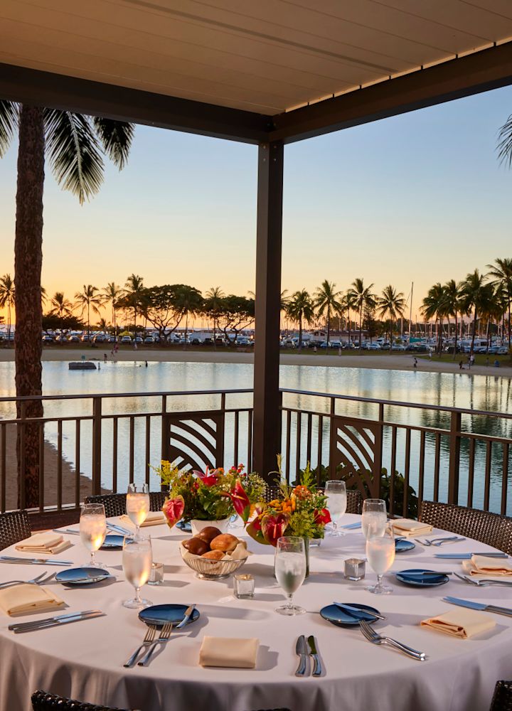 Table Setup for Dining with Ocean View