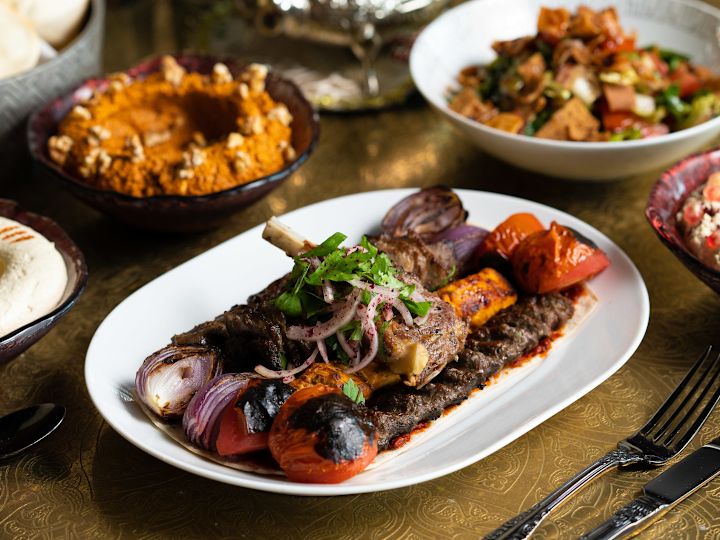 Selection of plates of food