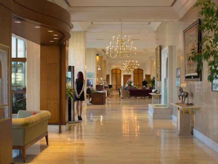 Hotel lobby hallway