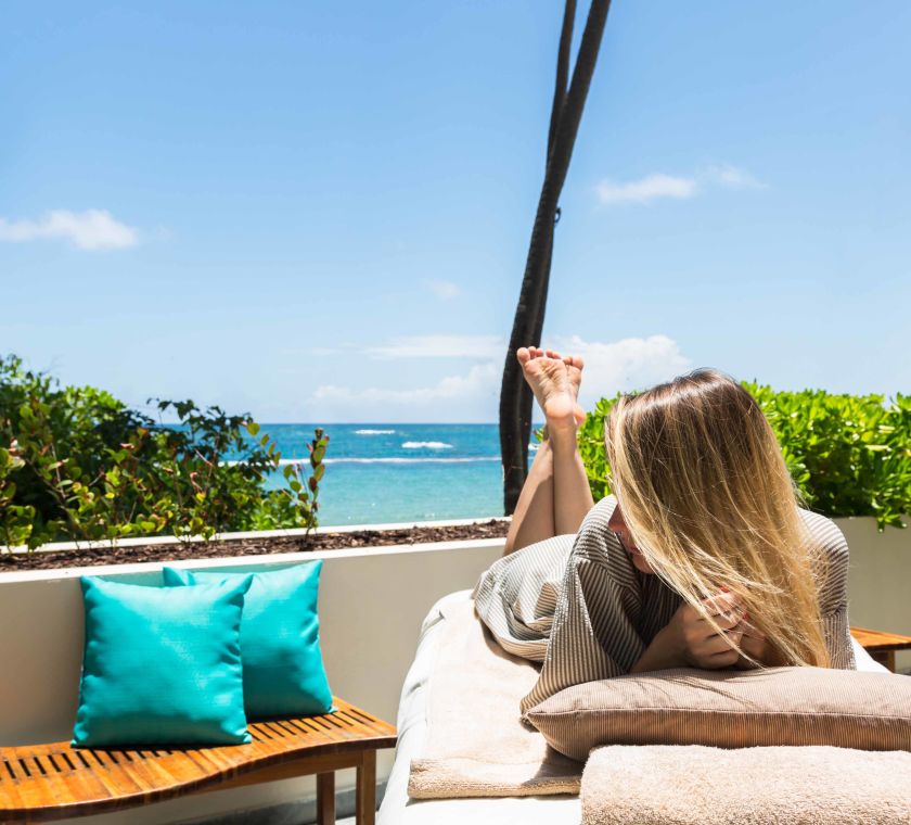 Woman relaxing in Spa