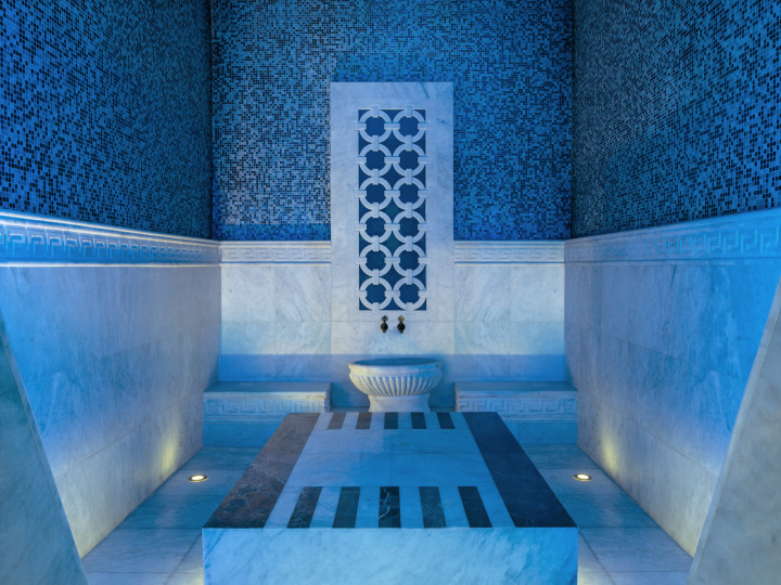 Turkish Bath Seating View - Blue Lighting